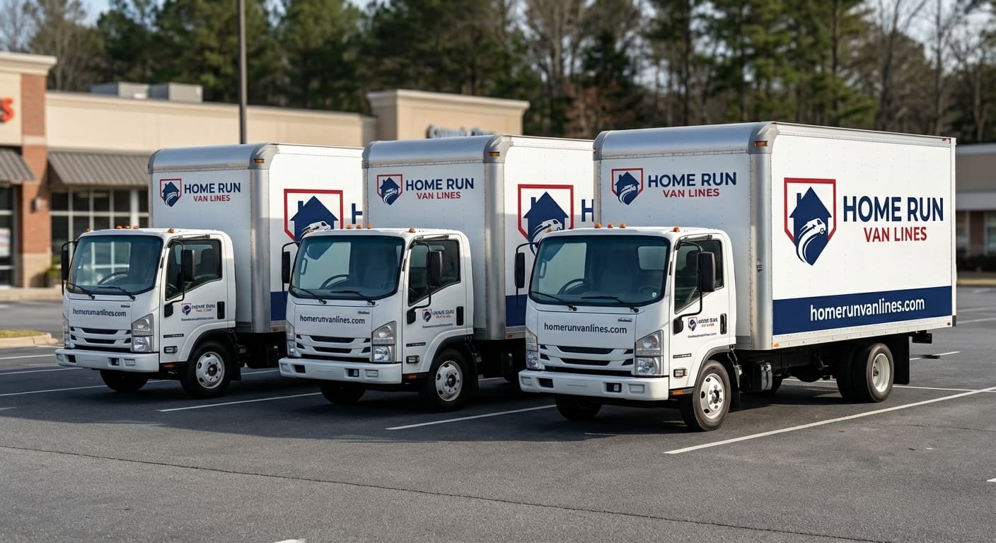 Home Run Van Lines branded moving truck